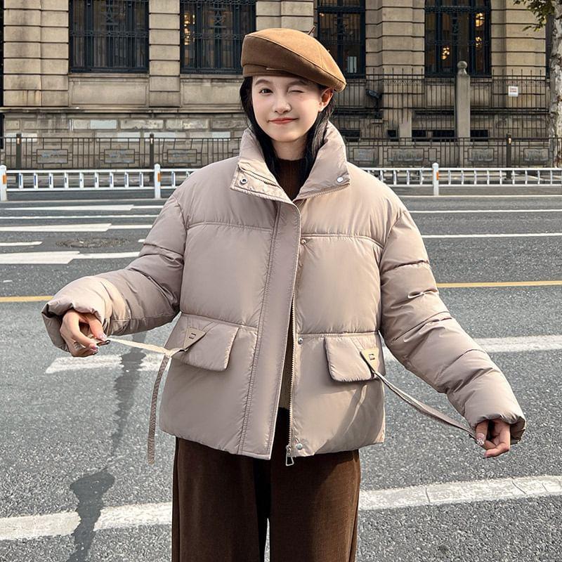 High Neck Zip-Up Puffer Jacket Product Image