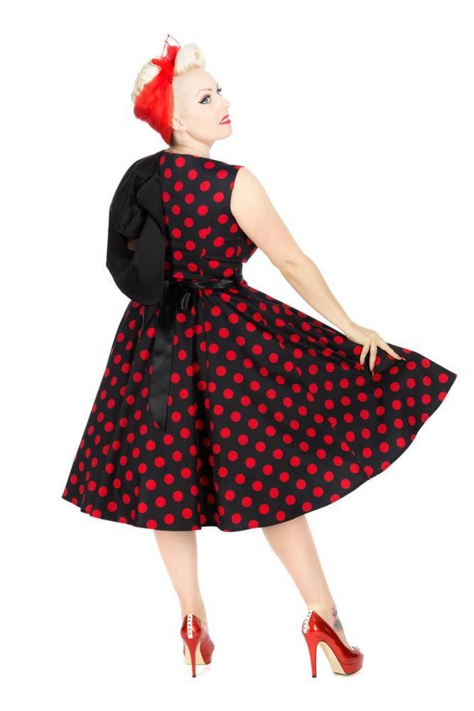 Black & Red Polka Dot Swing Dress Product Image