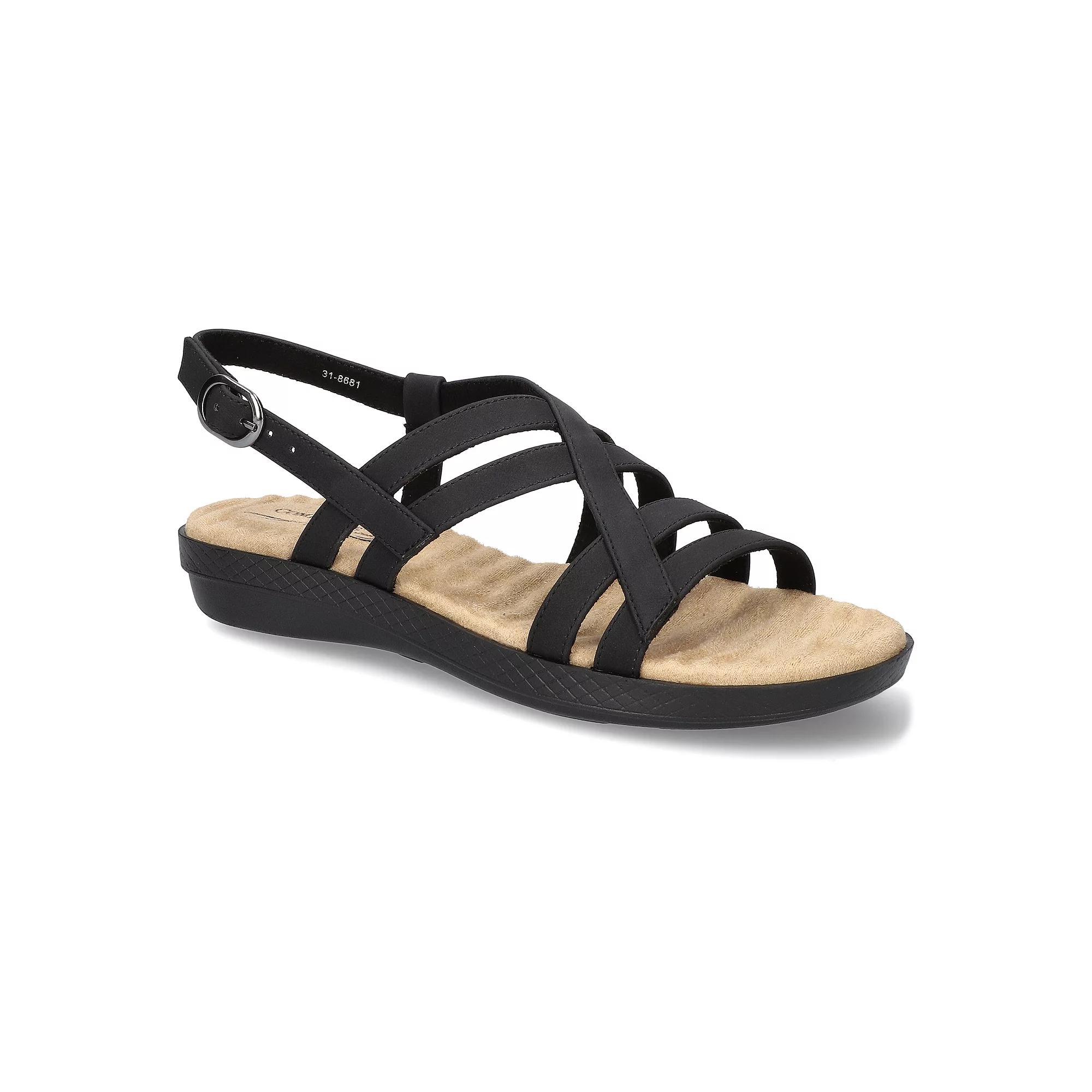 Easy Street Lobo Women's Strappy Slingback Sandals, Size: 8.5, Black Product Image