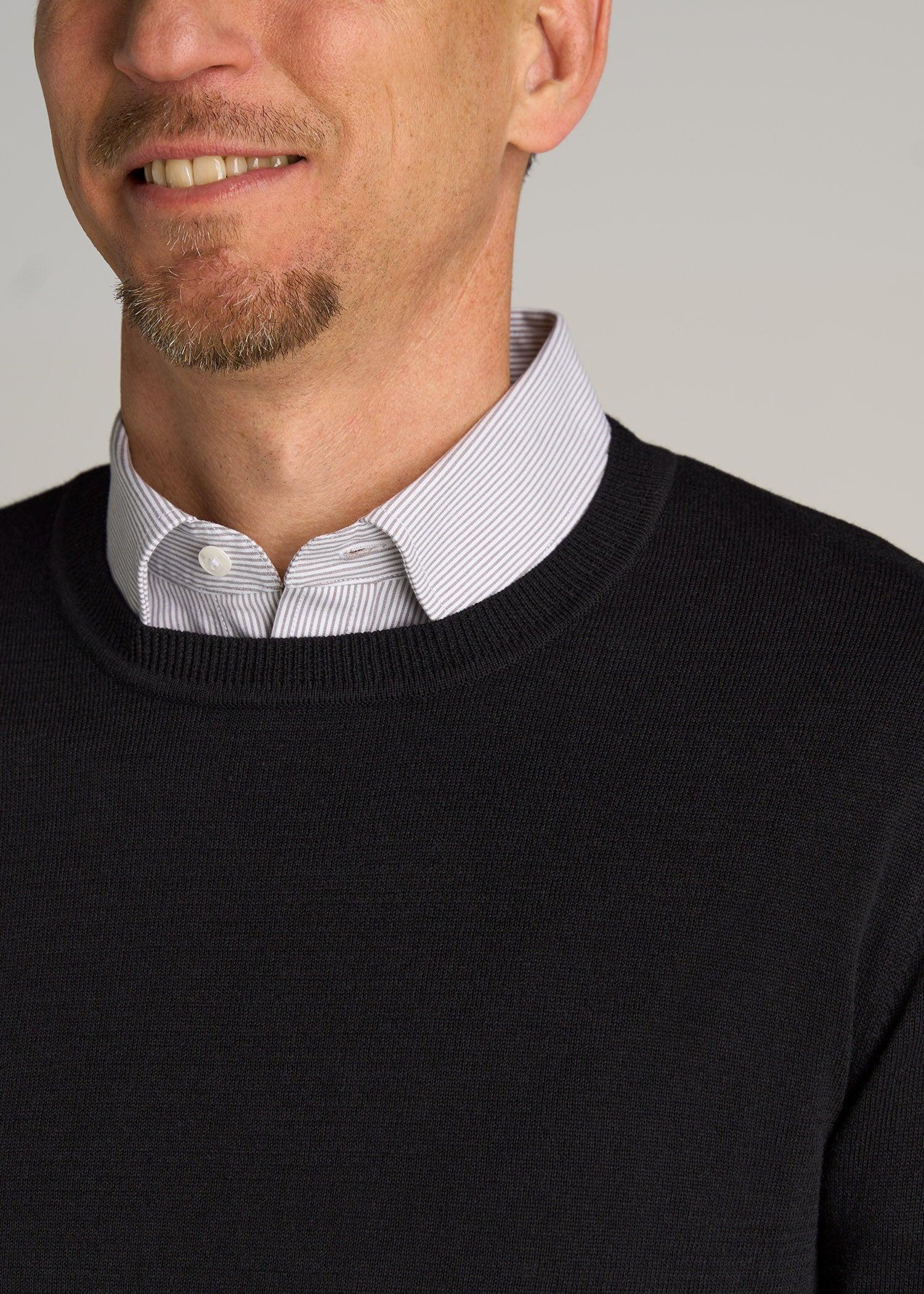 Everyday Crewneck Tall Men's Sweater in Black Product Image