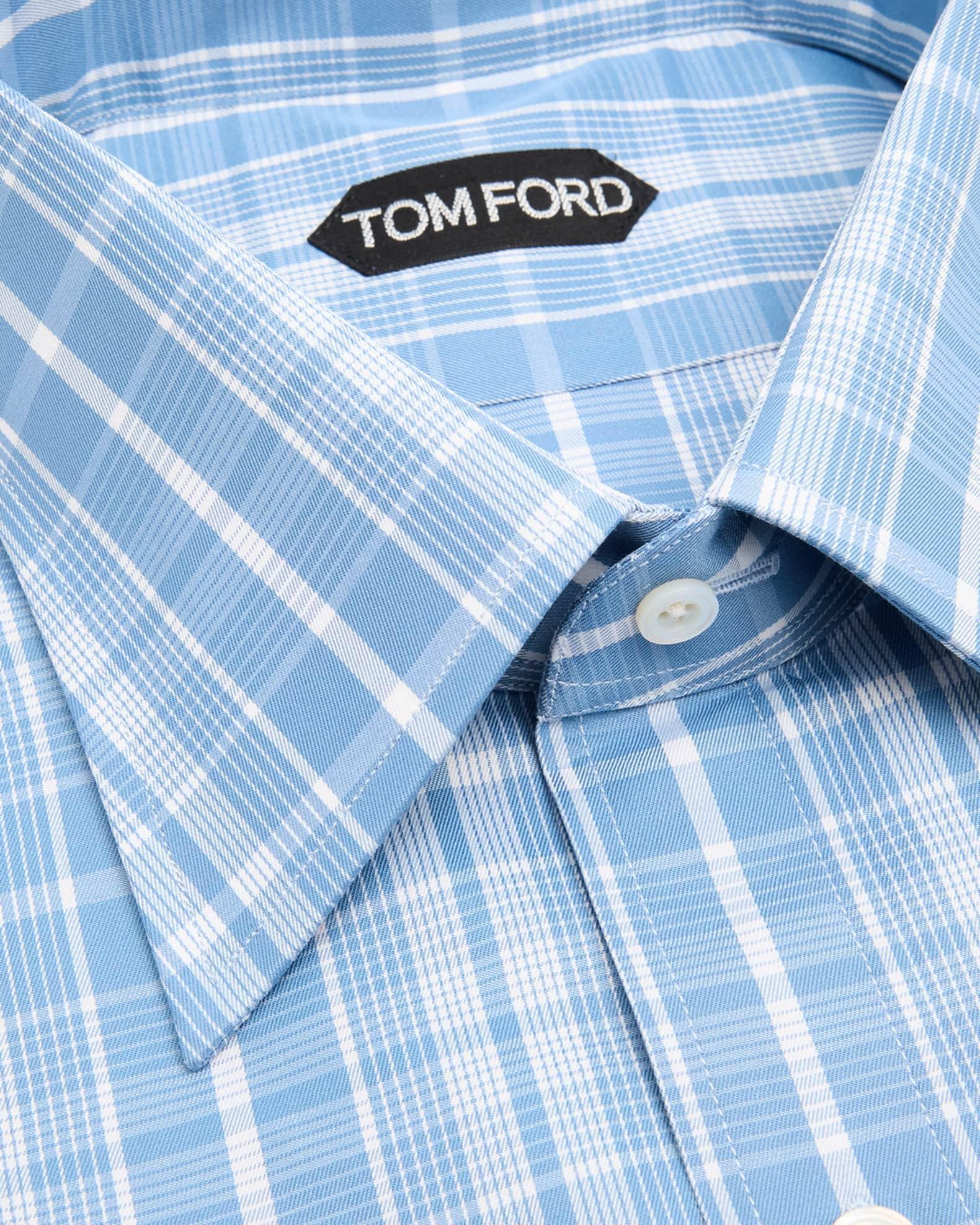 Men's Cotton Twill Slim-Fit Stripe Dress Shirt Product Image
