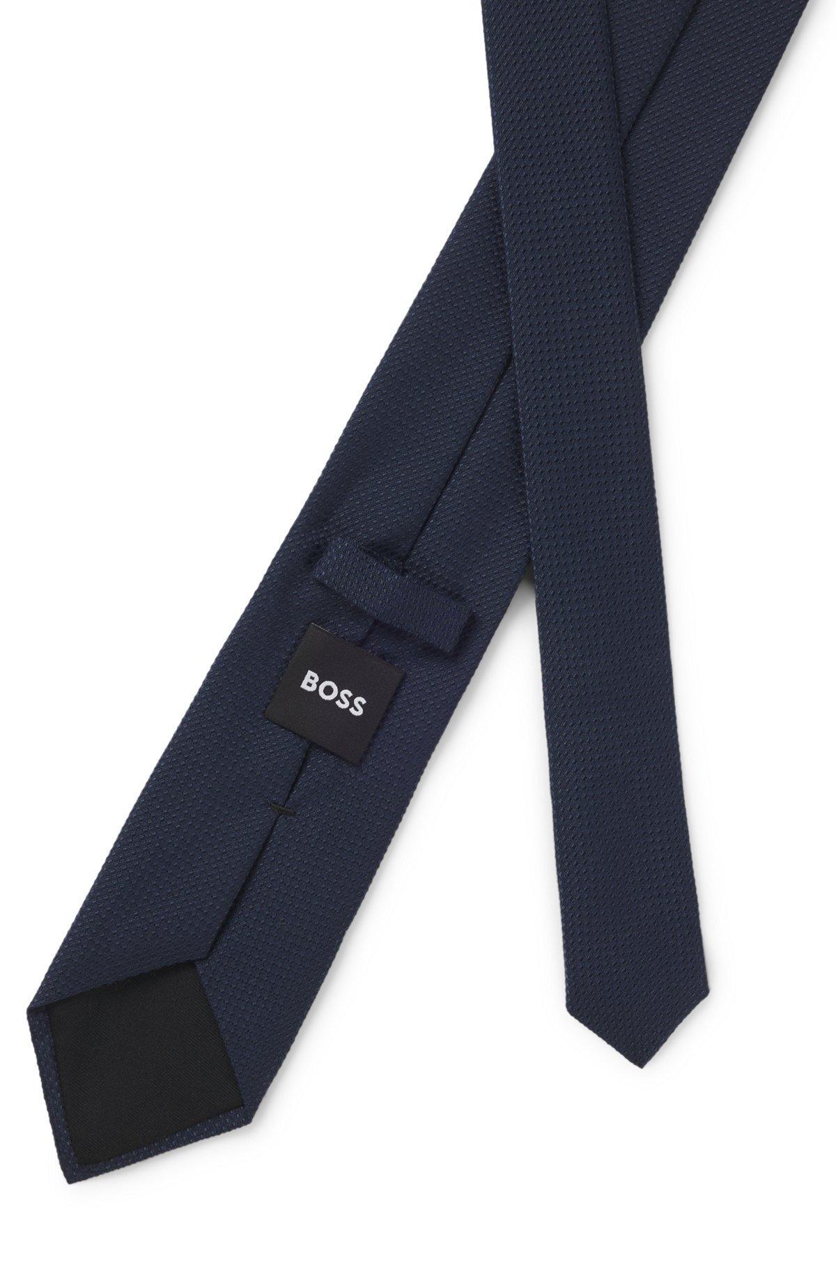 Structured tie in cotton and silk Product Image