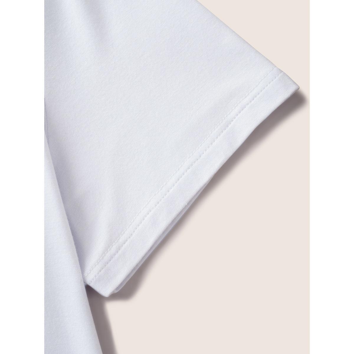 Plus Size Supersoft Essentials Solid Basic Knit T-shirt Originalwhite Women Basics Non Round Neck Bodycon Everyday T-shirts BloomChic 26/4X Product Image