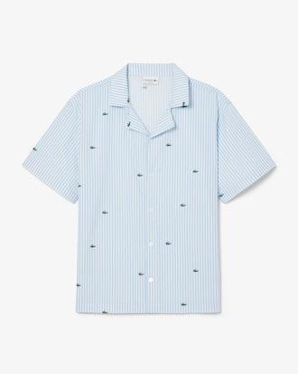 Printed Striped Cotton Pyjama Shirt Product Image