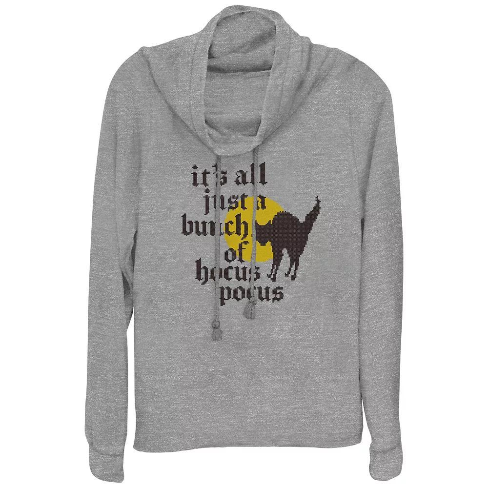 Disney's Hocus Pocus Thackery Binx It's All Just A Bunch Of Hocus Pocus Plus Size Cowlneck Graphic Lightweight Long Sleeve, Women's, Size: 1XL, Gray Grey Product Image