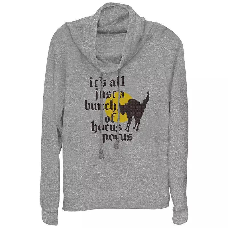 Disney's Hocus Pocus Thackery Binx It's All Just A Bunch Of Hocus Pocus Plus Size Cowlneck Graphic Lightweight Long Sleeve, Women's, Size: 1XL, Gray Grey Product Image