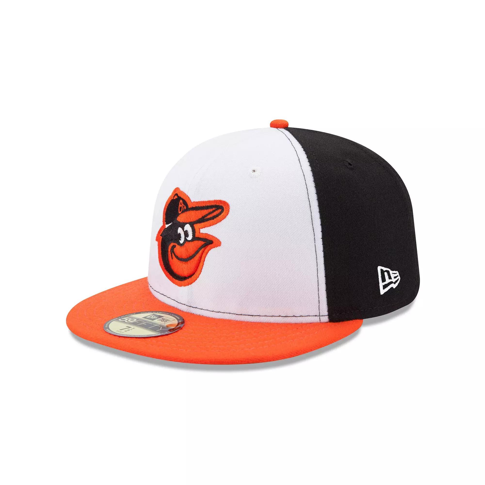 Men's New Era White/Orange Baltimore Orioles Home Authentic Collection On-Field 59FIFTY Fitted Hat, Size: 6 7/8 Product Image