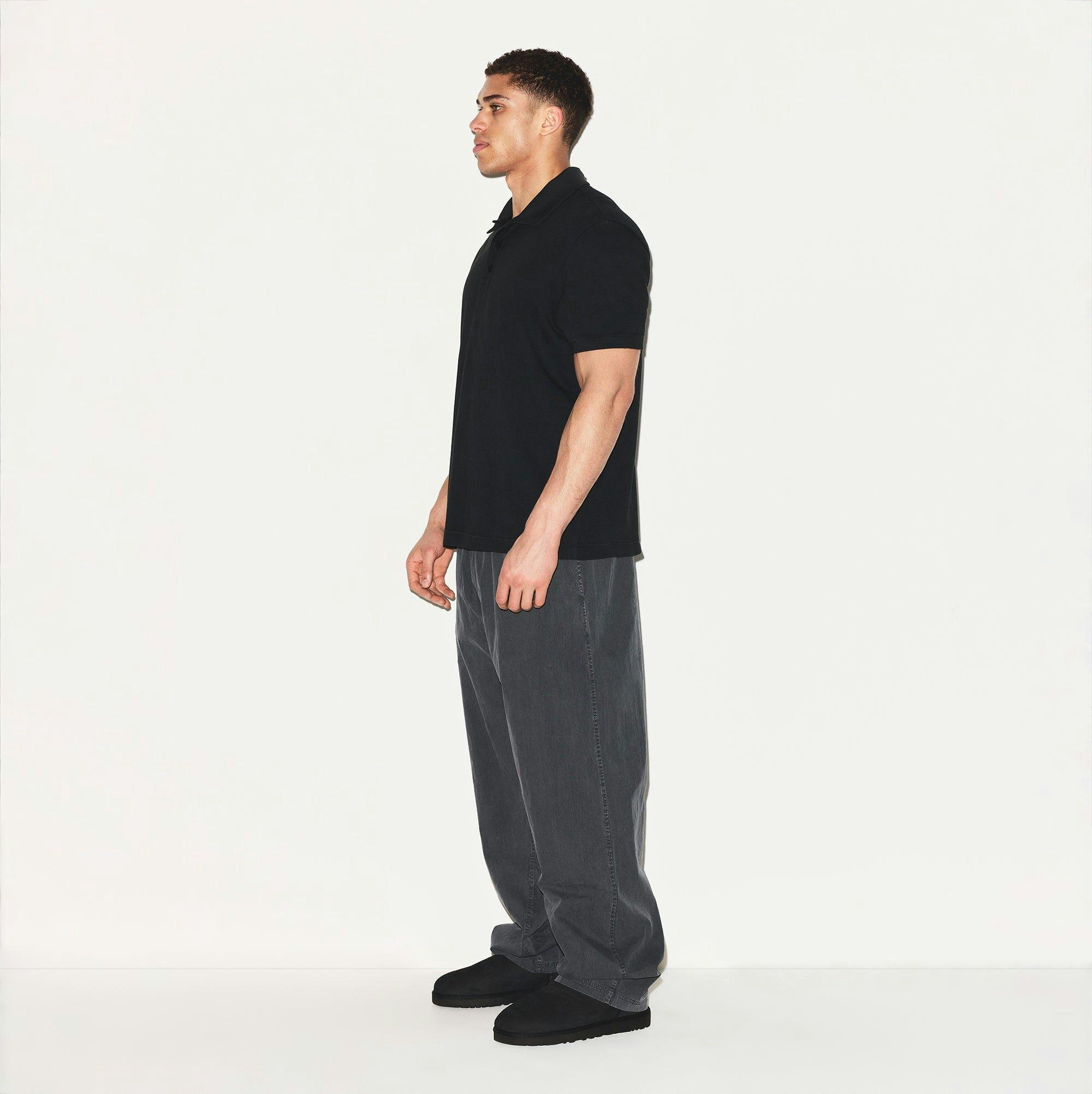 SKIMS COTTON MENS RELAXED POLO | ONYX Product Image