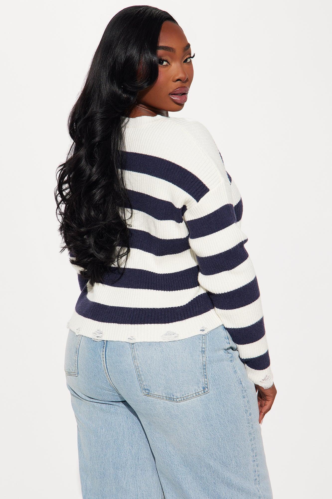 Kennedi Striped Sweater - Ivory/combo Product Image