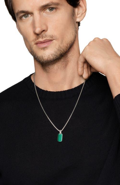 Mens Chevron Tag in Sterling Silver Product Image