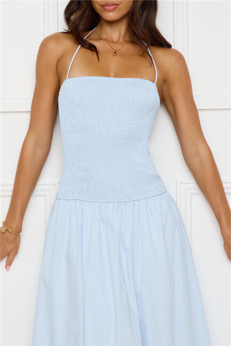 Unmatched Energy Halter Maxi Dress Blue Product Image