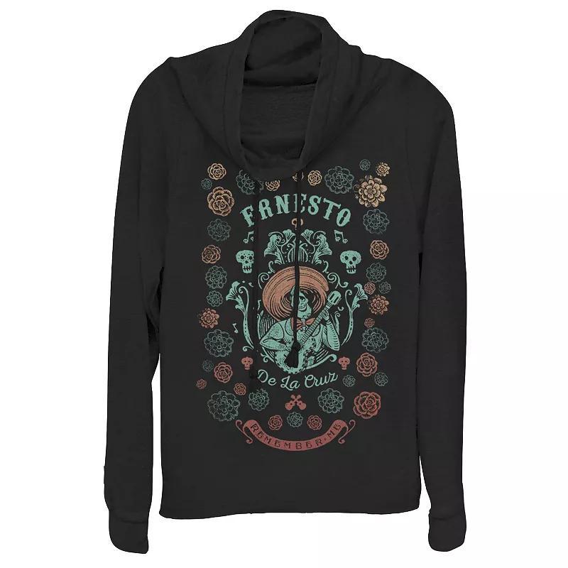 Disney / Pixar's Coco Ernesto Remember Me Juniors' Cowlneck Graphic Lightweight Long Sleeve, Girl's, Size: XL, Black Product Image