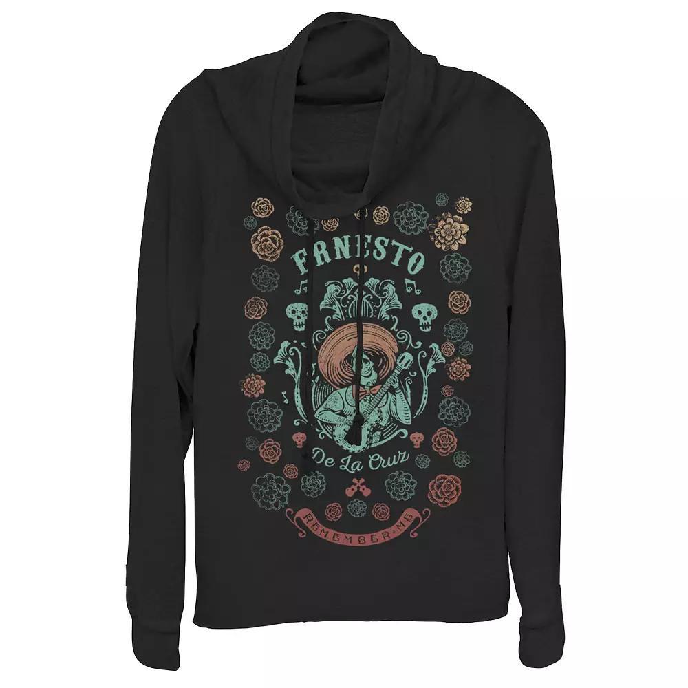 Disney / Pixar's Coco Ernesto Remember Me Juniors' Cowlneck Graphic Lightweight Long Sleeve, Girl's, Size: XL, Black Product Image