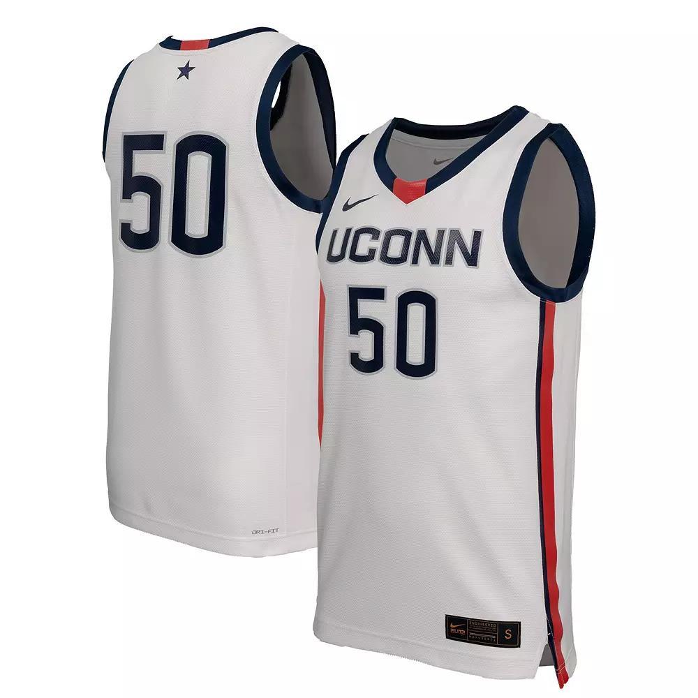 Men's Nike White UConn Huskies Replica Basketball Jersey, Size: XL Product Image