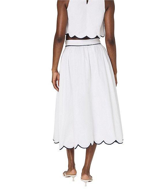 French Connection Alexis Cotton Scallop Hem Midi Skirt Product Image