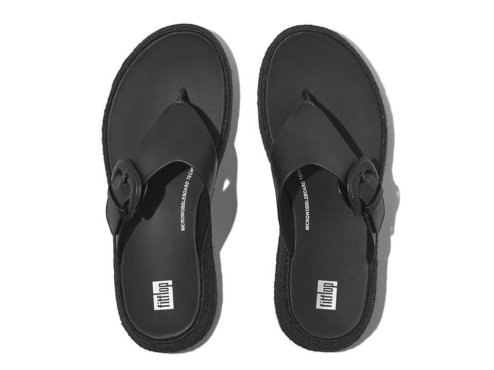 FitFlop F-Mode Espadrille Adj. Leather Flatform Toe-Thongs Women's Sandals Product Image