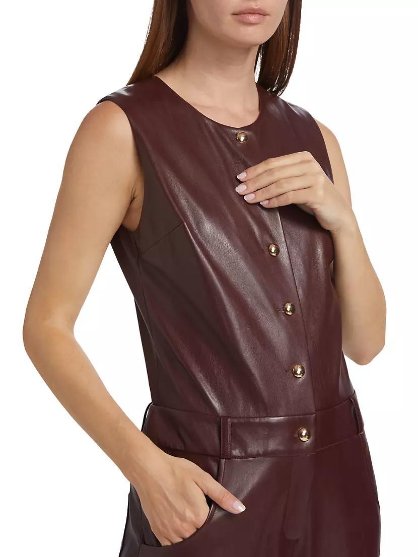Tori Faux Leather Jumpsuit Product Image