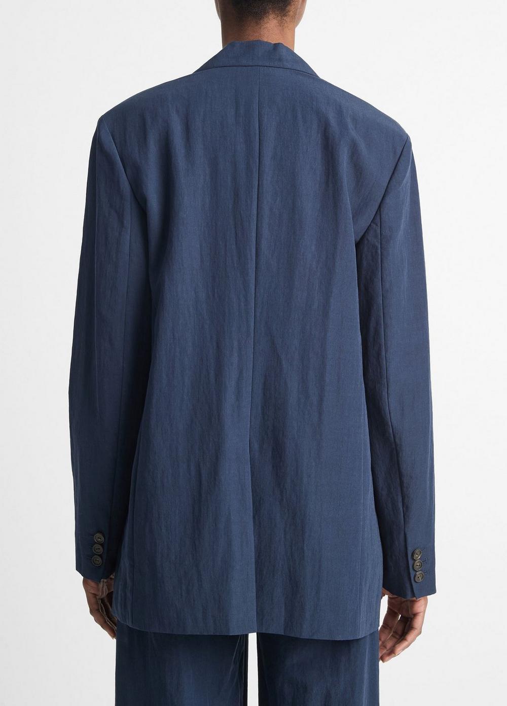 Womens Relaxed Textured Blazer, Light Coastal Blue, Size 6 Vince Product Image