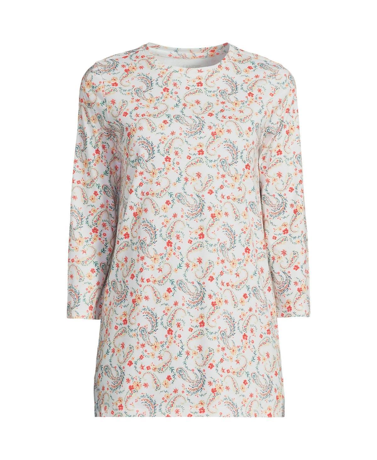 Women's Lands' End Supima Cotton Crewneck Tunic, Size: XL, Fresh Ivory Product Image