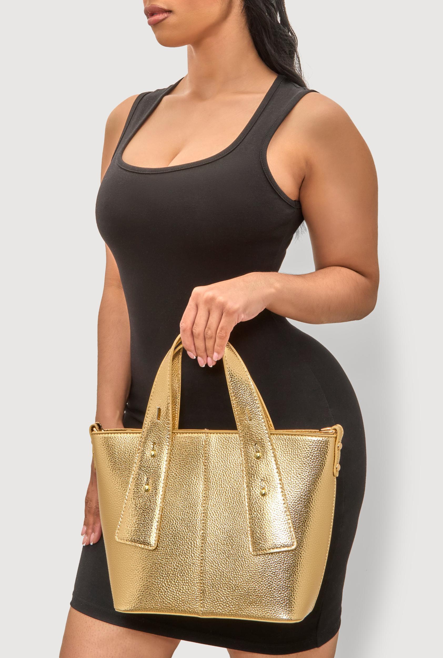 Faux Leather Convertible Handbag Female Product Image