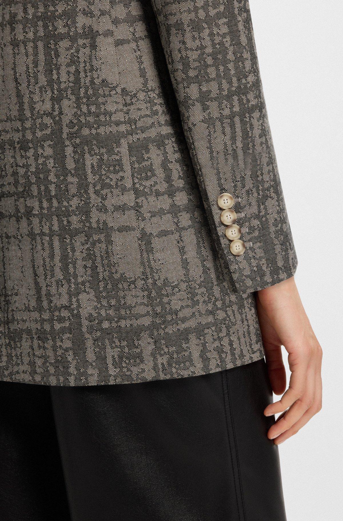 BOSS - Regular-fit blazer with herringbone check - Patterned Product Image
