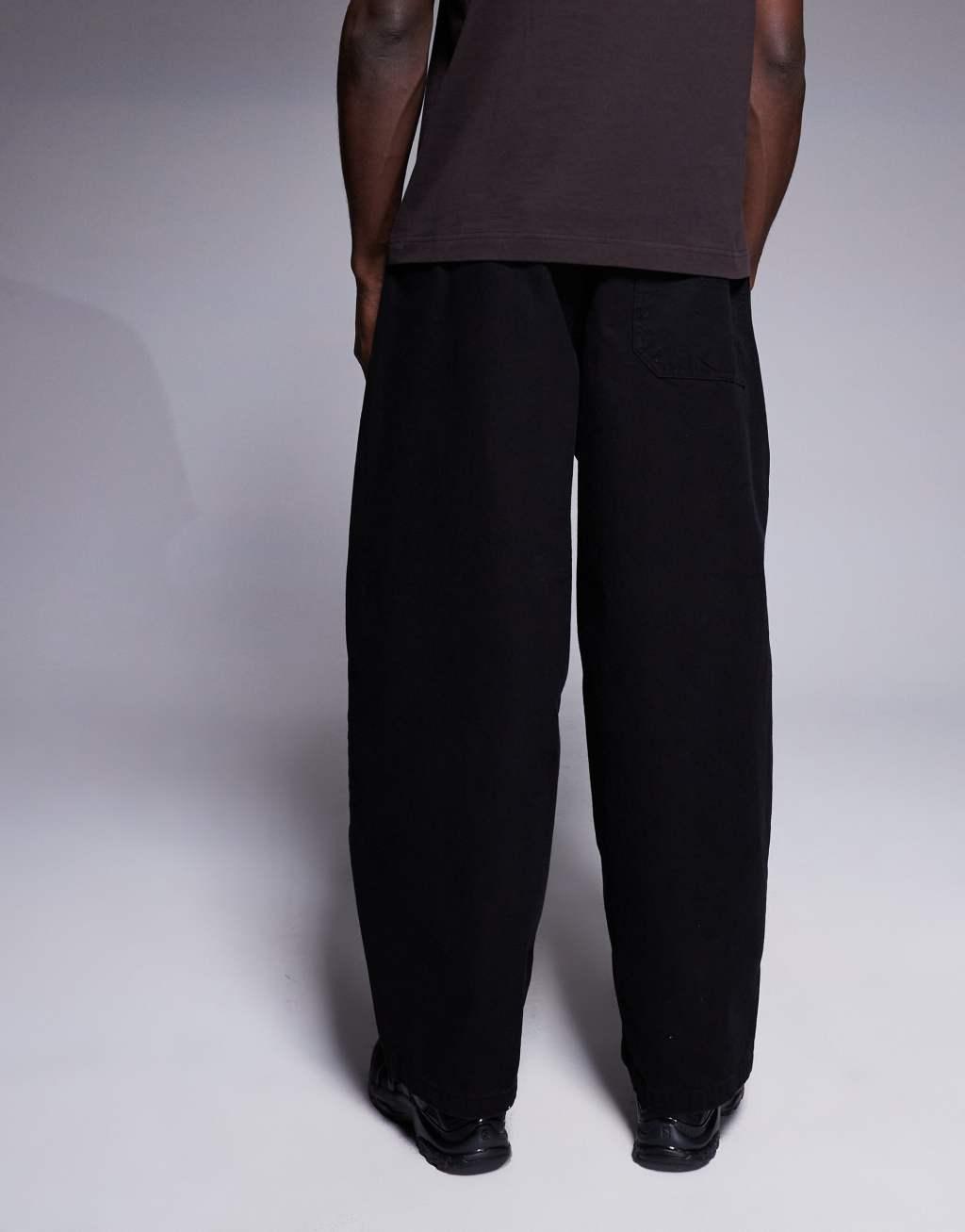 ASOS DESIGN super baggy chino pants in black Product Image