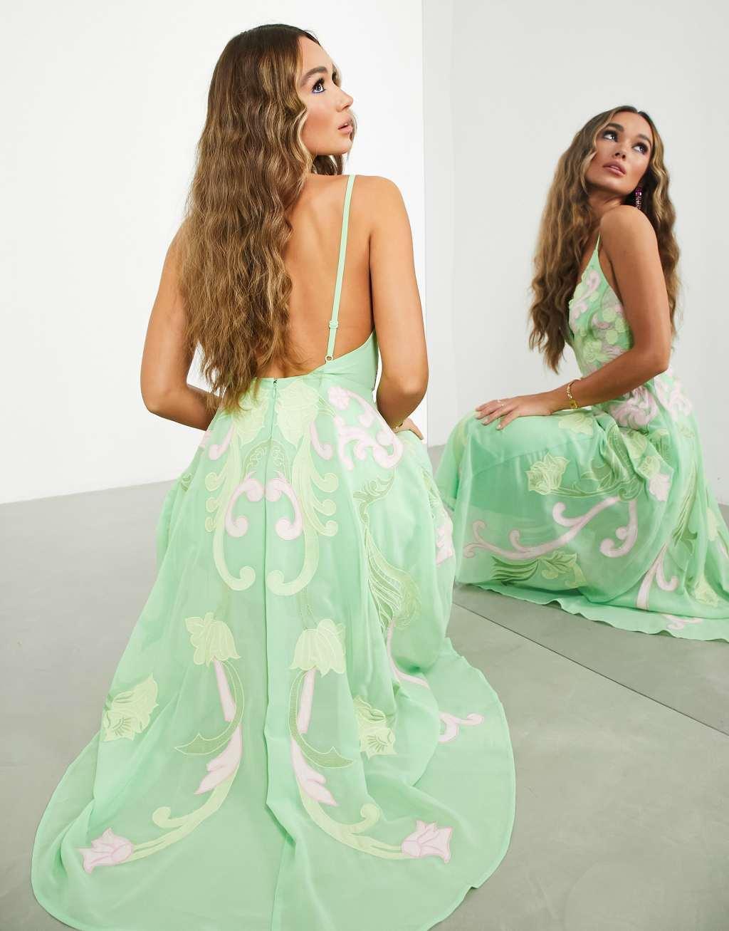 ASOS EDITION embroidered applique cami midi dress Product Image