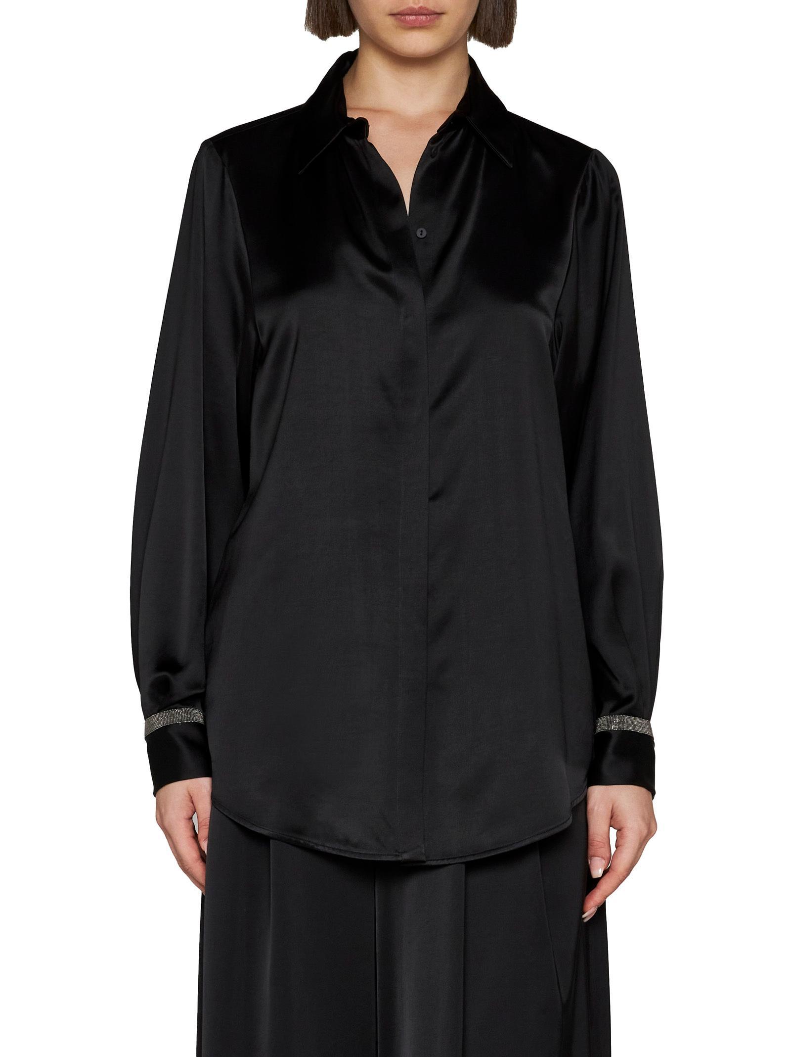 FABIANA FILIPPI Long-sleeved Button Shirt In Black Product Image