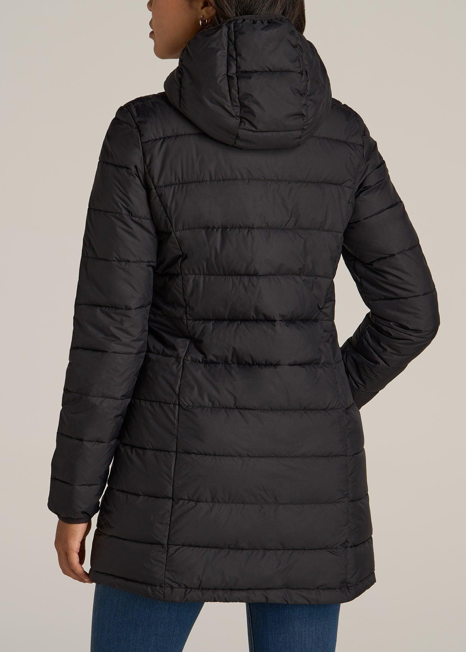Packable Puffer Jacket for Tall Women in Black Product Image