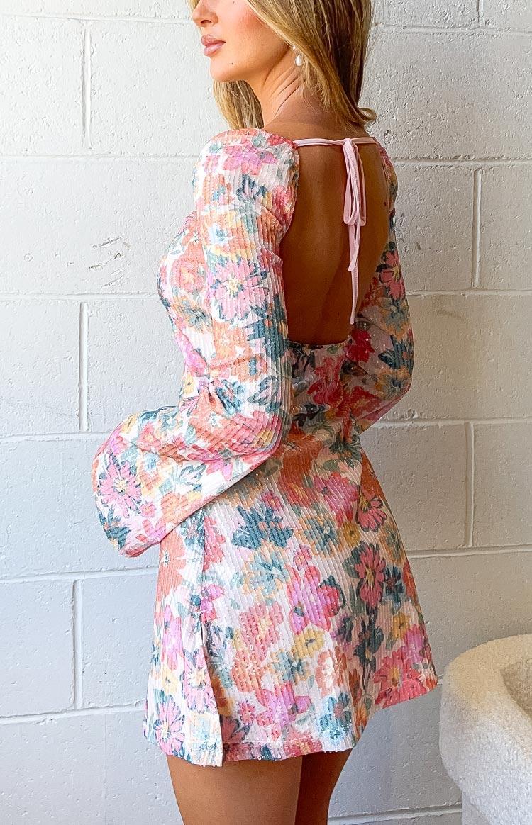 Marienne Pink Sequin Floral Print Mini Dress Product Image