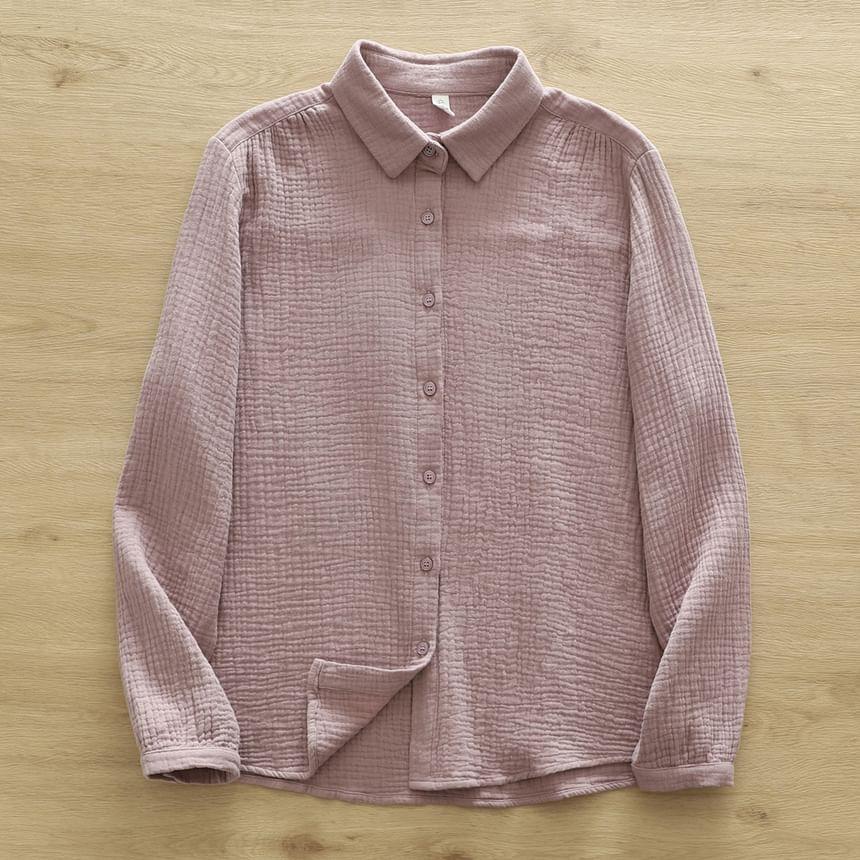 Long-Sleeve Plain Shirt Product Image