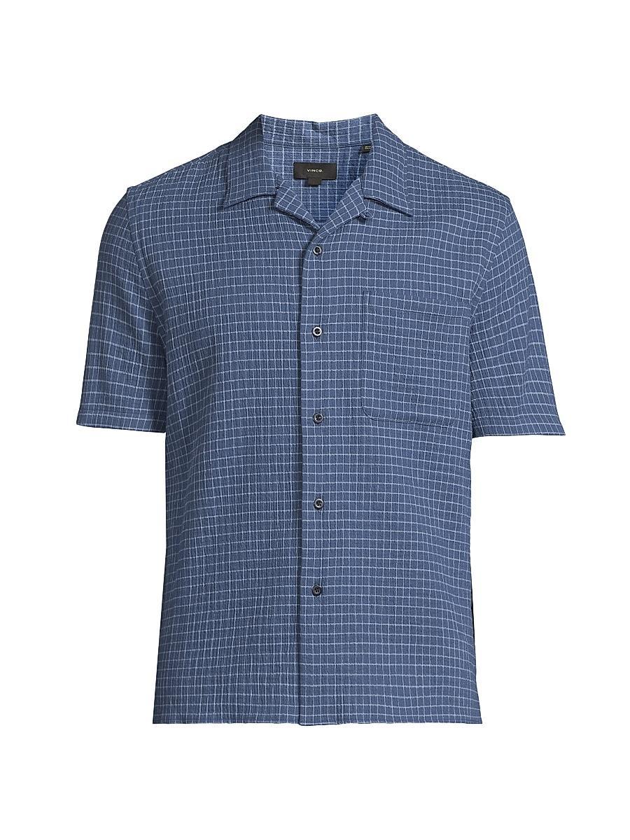 Mens Provence Plaid Stretch-Cotton Camp Shirt Product Image
