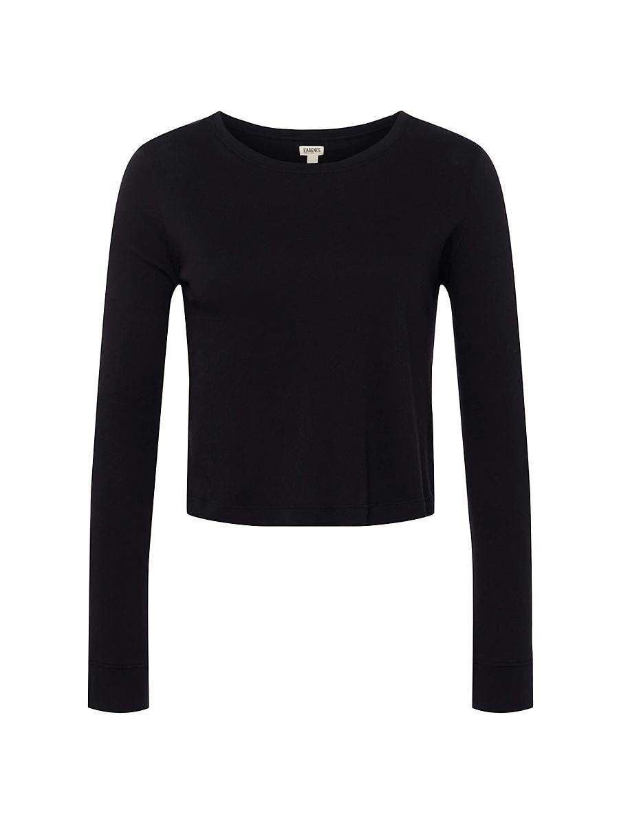 Womens Benny Long-Sleeve Cropped T-Shirt Product Image