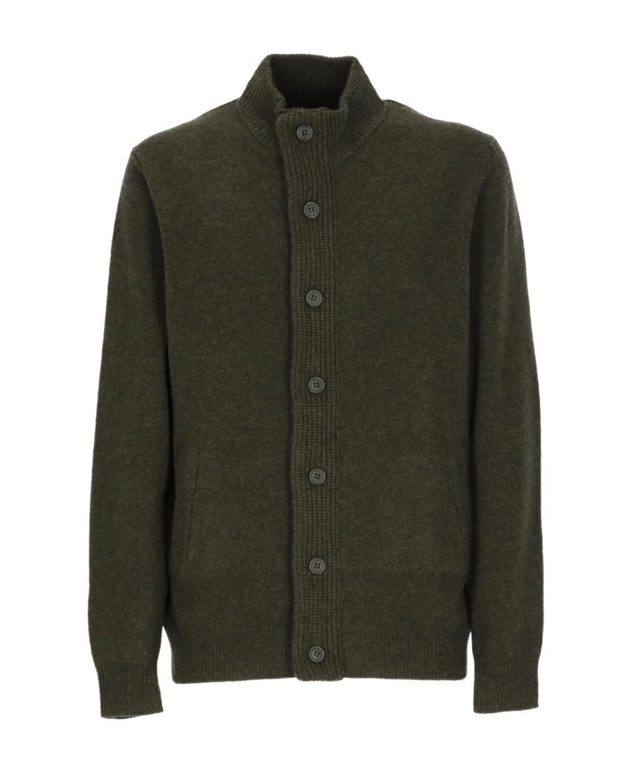 BARBOUR Button-front Knitted Jumper In Black Product Image