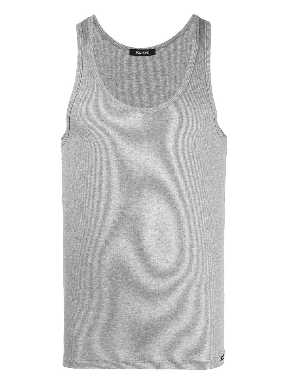 TOM FORD Round Neck Tank Top In Grey Product Image