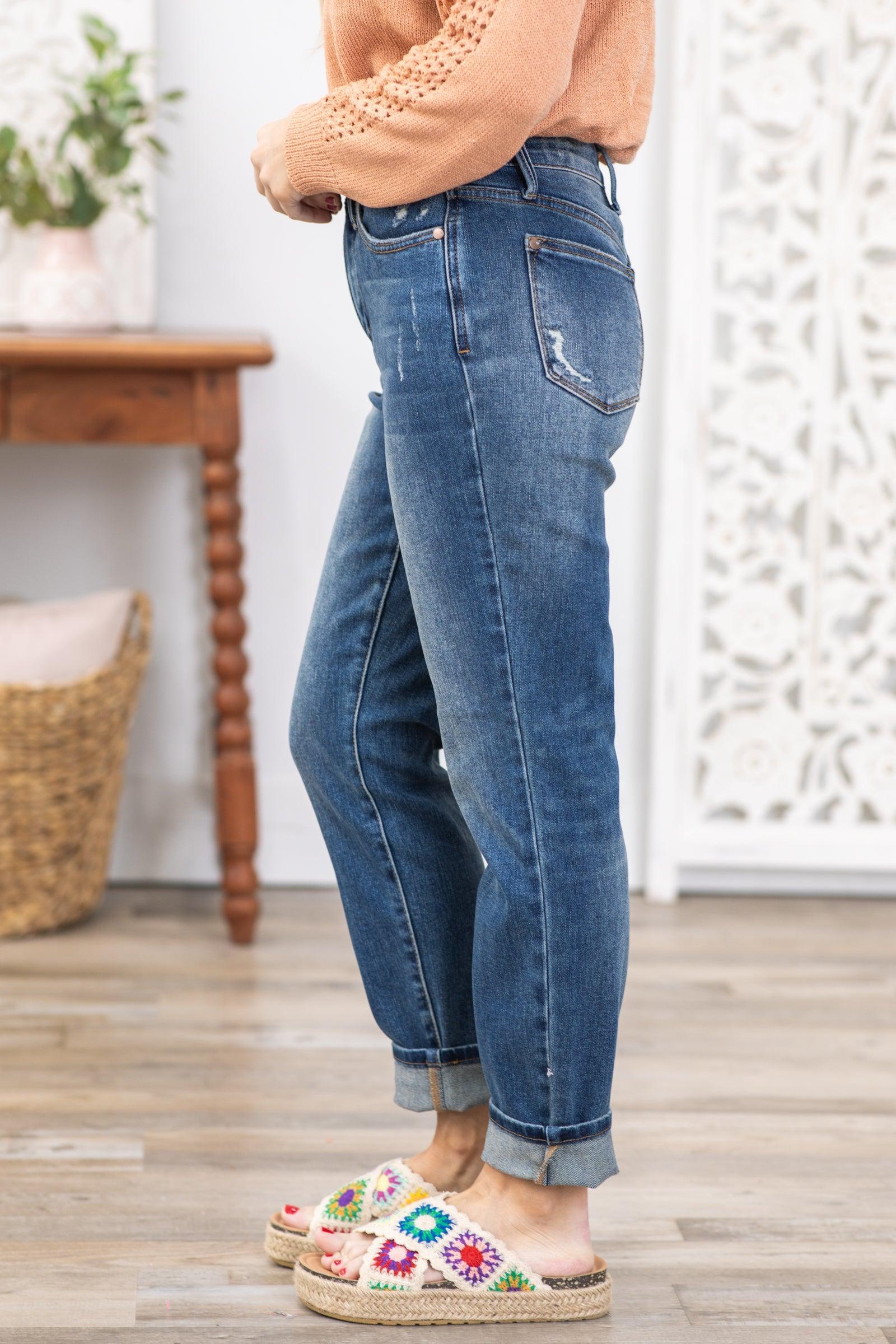 Judy Blue Tummy Control Dark Wash Slim Jeans Product Image