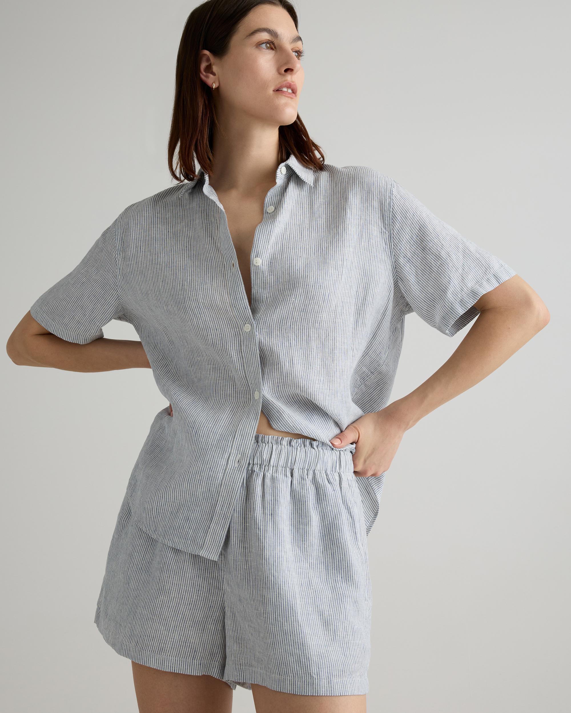 Quince | Women's 100% European Linen Shorts Pajama Set Size XS Product Image