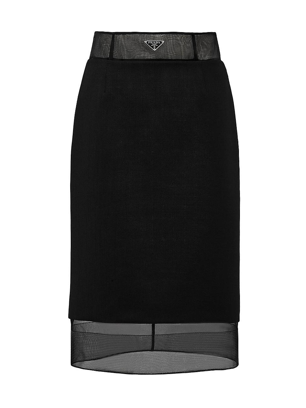 Womens Wool and Crinoline Midi-Skirt Product Image