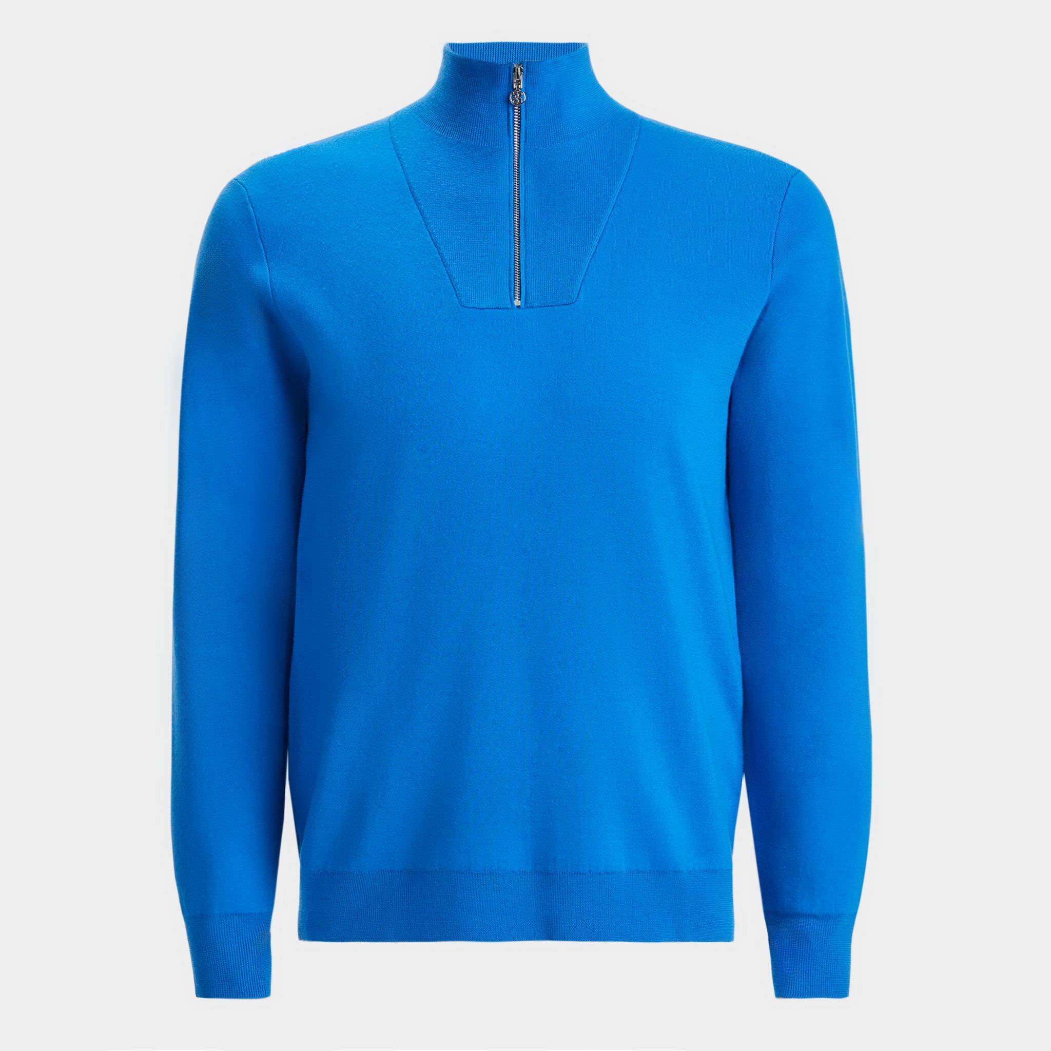 V NECK MERINO WOOL QUARTER ZIP SWEATER Product Image
