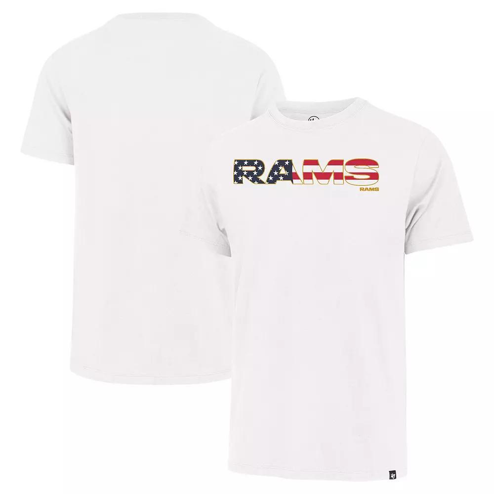 Men's '47 White Los Angeles Rams Flag Script Franklin T-Shirt, Size: Small Product Image