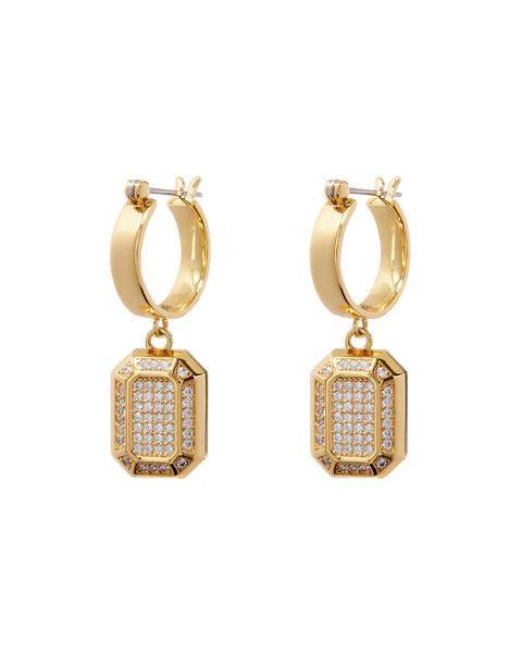 Faceted Diamond Statement Hoops | LUV AJ Product Image