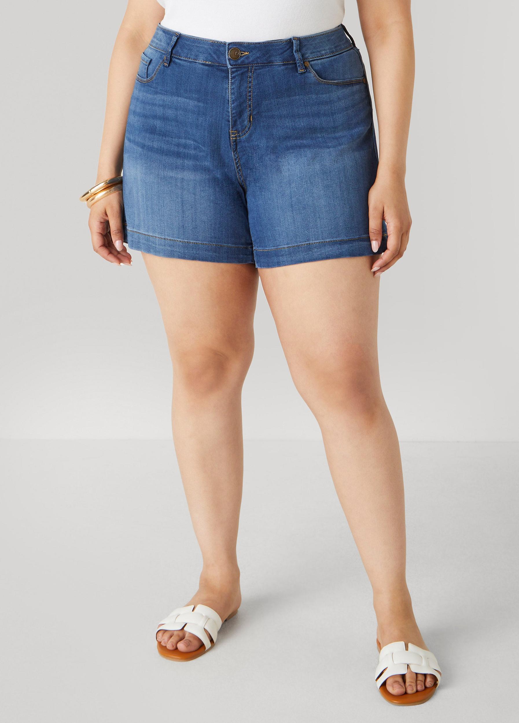Mid Rise Denim Shorts Product Image