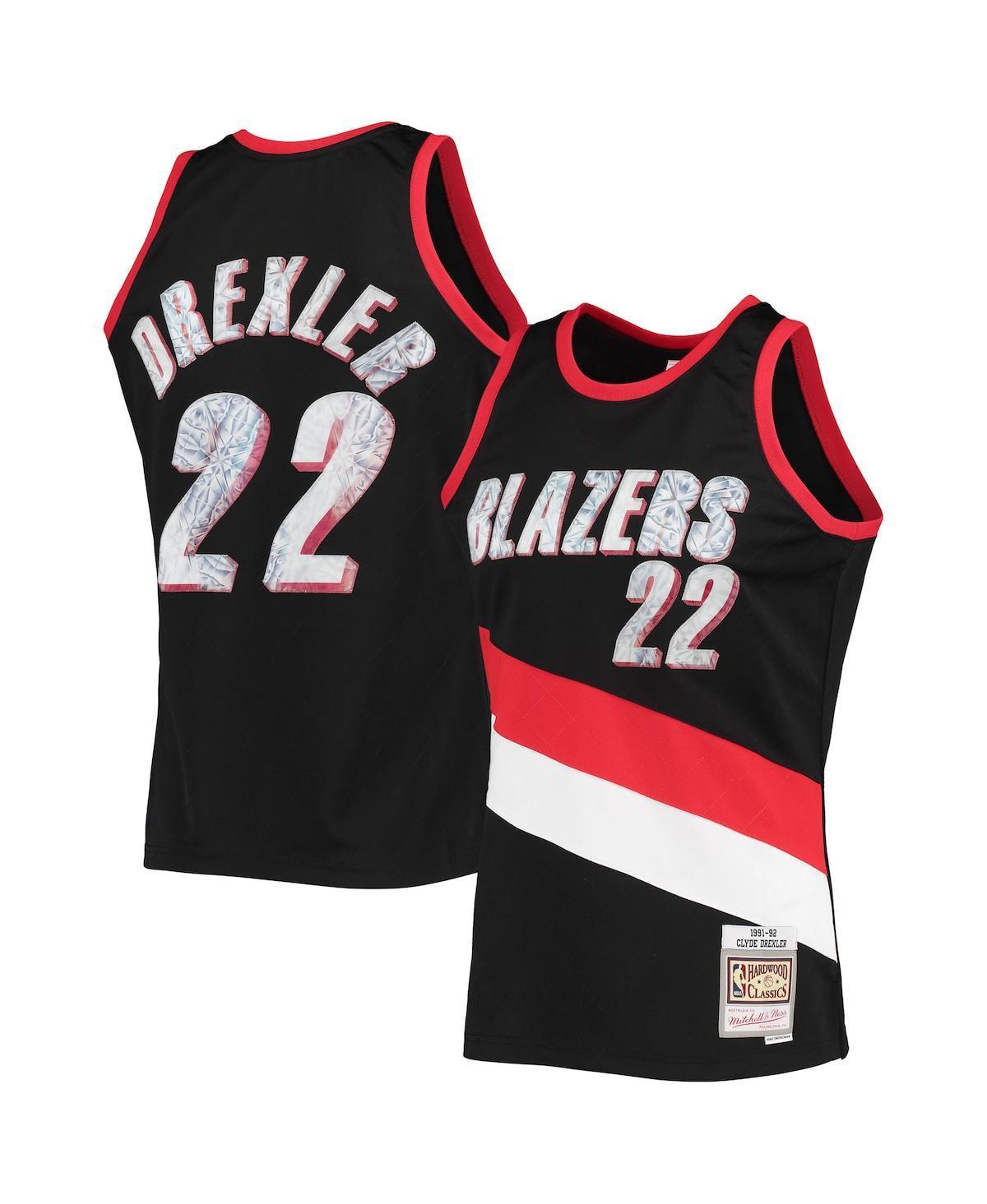 Men's Mitchell & Ness Clyde Drexler Black Portland Trail Blazers 1996-97 Hardwood Classics NBA 75th Anniversary Diamond Swingman Jersey, Size: Medium Product Image