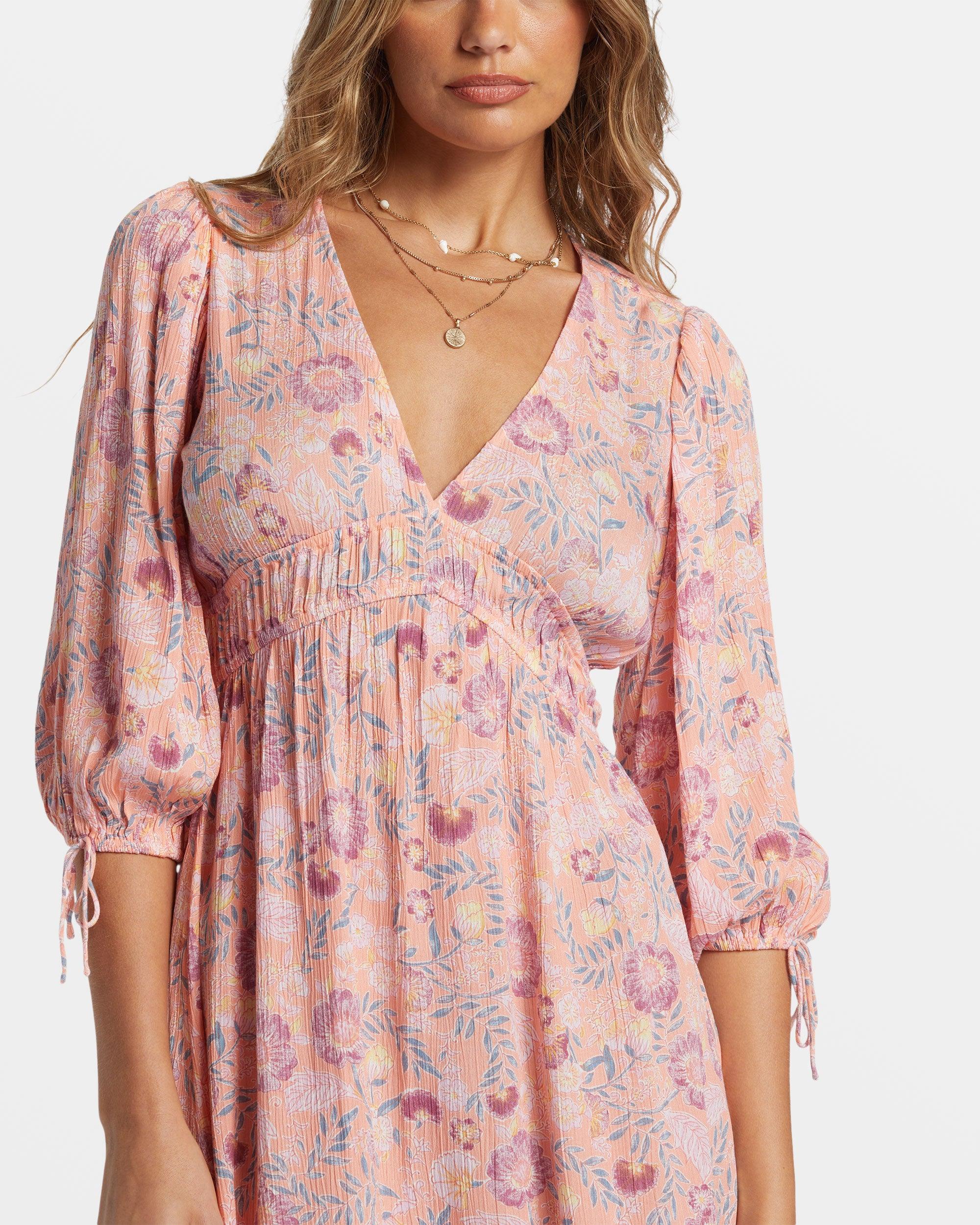 Paradise Sky Midi Dress - Peach Paradise Female Product Image
