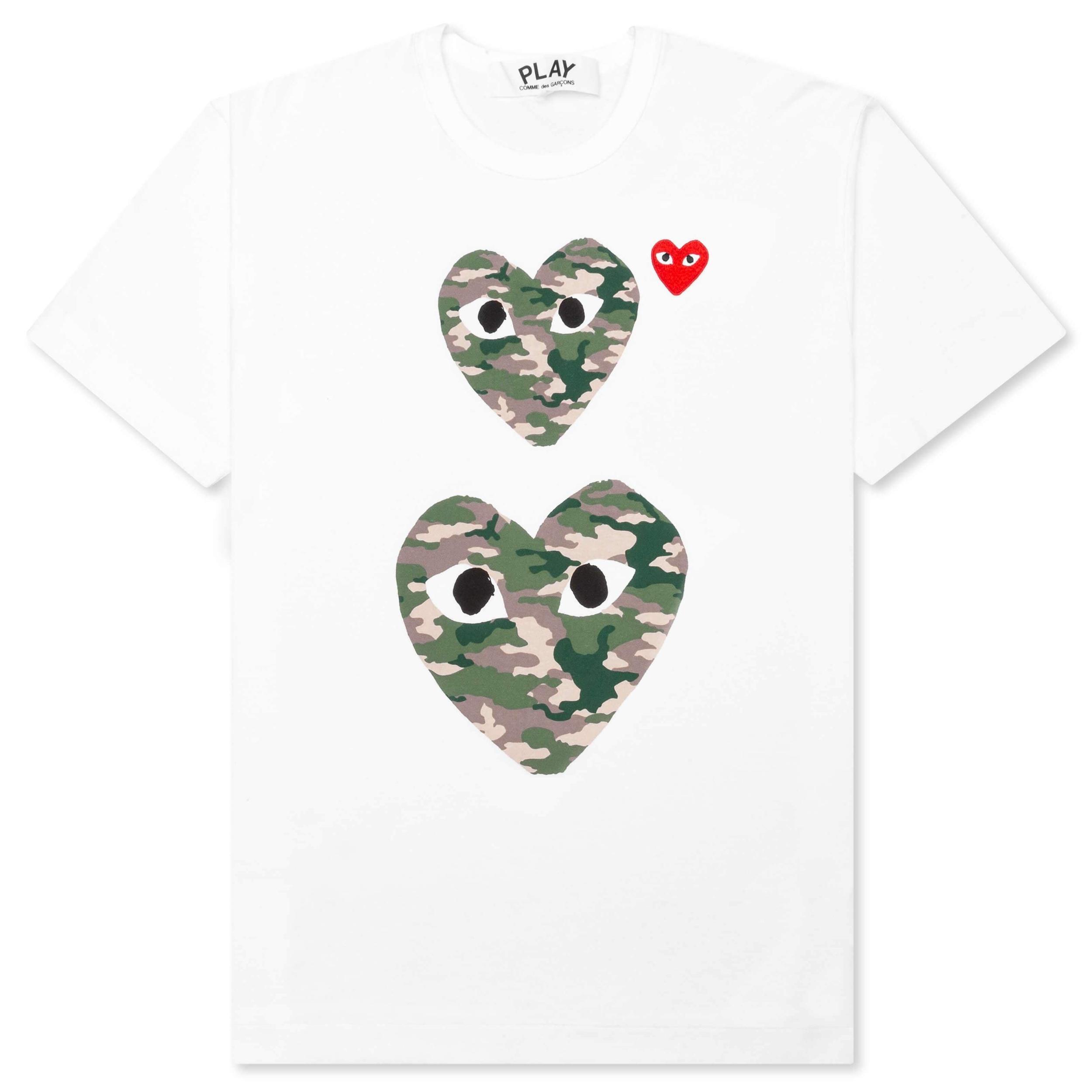 Blue Eyes Red Heart T-Shirt - White Male Product Image