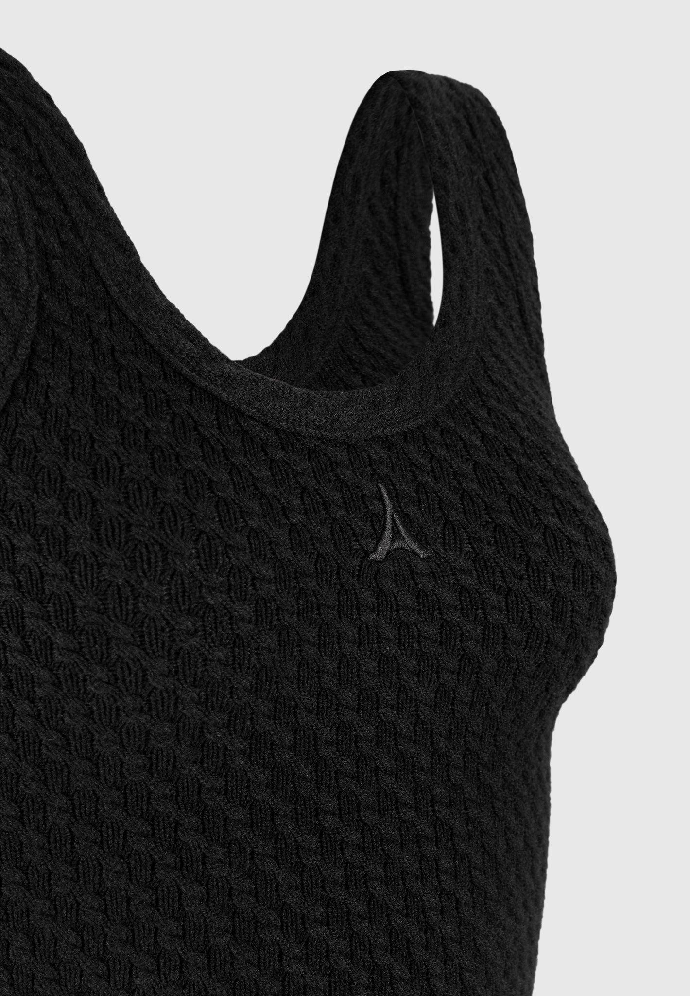 Alya - Eiffel Knitted Tank Top - Black Female Product Image