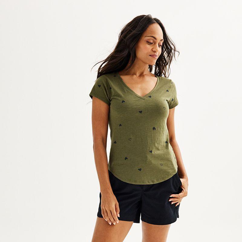 Womens Sonoma Goods For Life Everyday Short Sleeve V-Neck Tee Product Image