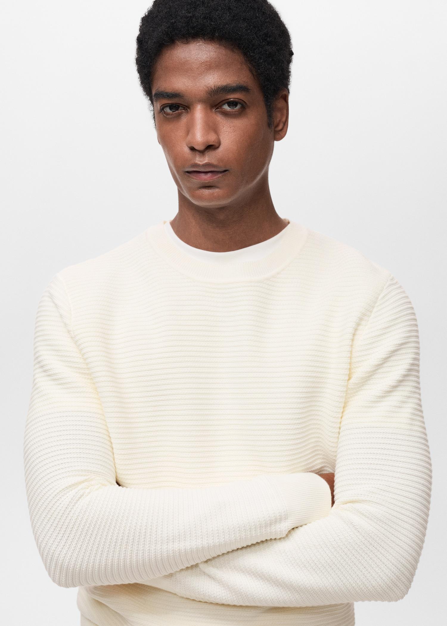 100% cotton braided sweater - Men | MANGO USA Product Image
