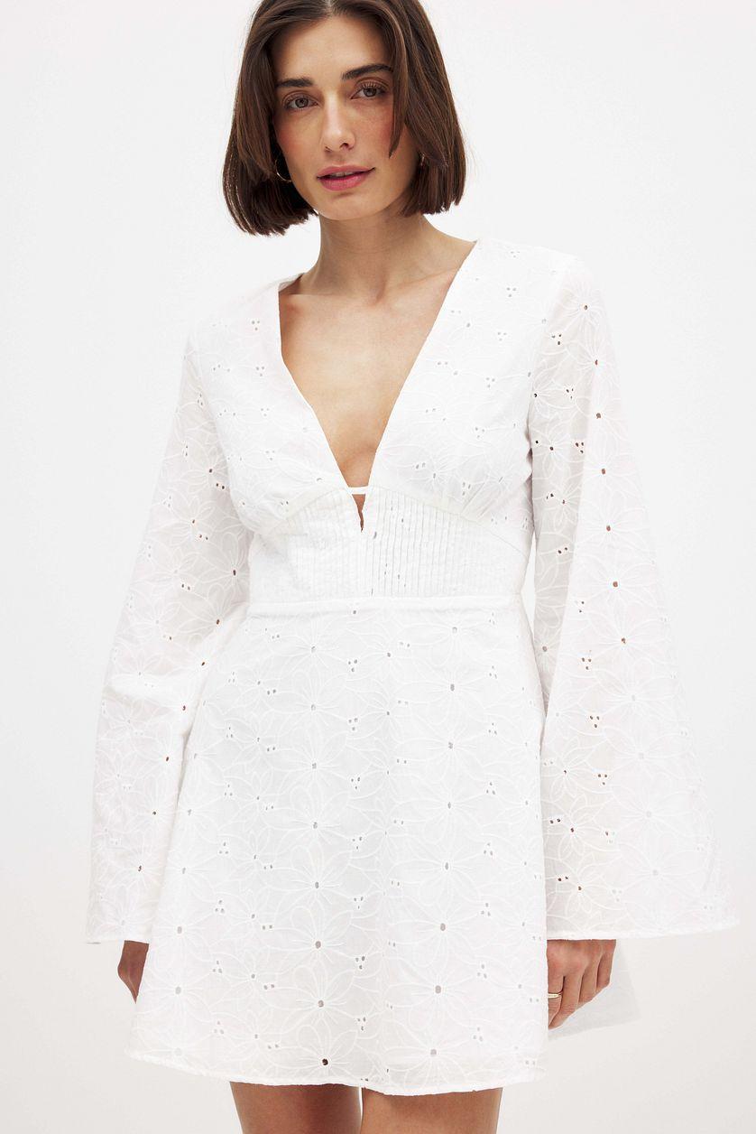 Anglaise Trumpet Sleeve Mini Dress Product Image