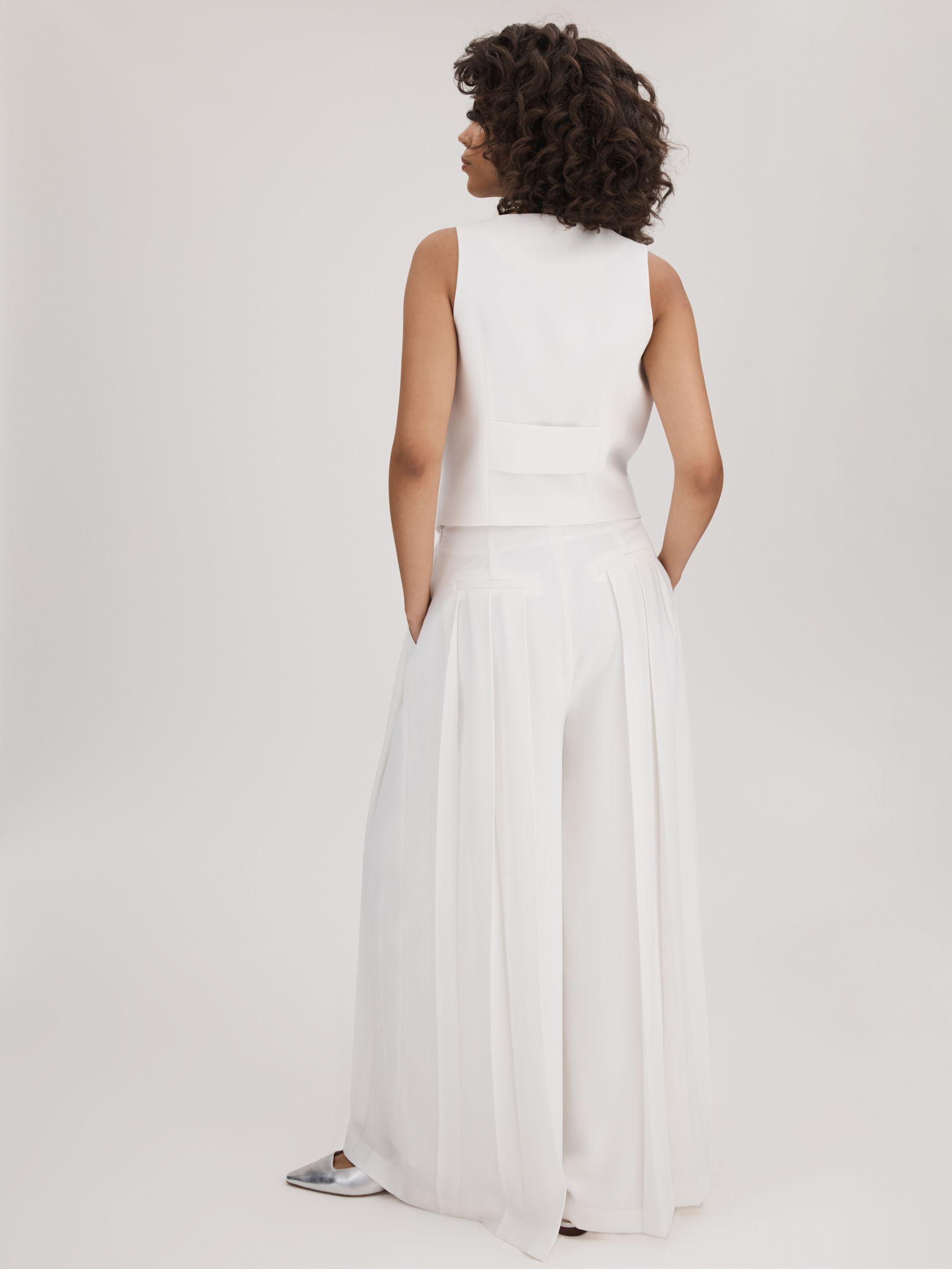 Florere Pleated Wide Leg Trousers in Ivory Product Image
